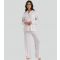 Women's Cream Marl Long Sleeve Buttoned Pyjama Set Loungeable New Look