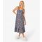 Women's Navy Floral Strappy Midi Dress Apricot New Look