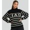 Women's Black Ciao Striped Jumper South Beach New Look