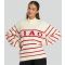 Women's Cream Ciao Striped Jumper South Beach New Look