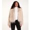 Women's Cream Textured Fur Coat Blue Vanilla New Look