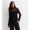 Women's Black Crochet High Neck Top Cameo Rose New Look