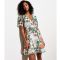 Women's White Floral Print Wrap Mini Dress Cutie London New Look