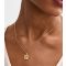 18ct Gold Plated Textured Flower Necklace New Look