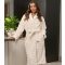 Women's Cream Fleece Robe Loungeable New Look