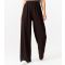 Women's Brown Textured Elasticated Wide Trousers Gini London New Look
