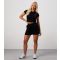 Women's Black Embroidered Logo Crop Top Gym King New Look