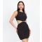 Women's Black Diamanté Cutout Mini Dress Little Mistress New Look