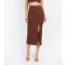 Women's Brown Split Midi Skirt Little Mistress New Look