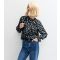 Women's Blue Floral Print Frill Yoke Blouse New Look