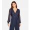 Women's Navy Long Sleeves Sequin Jumpsuit Yumi New Look