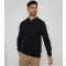 Men's Black Regular Quarter Zip Knit Polo Jumper Threadbare New Look