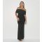 Women's Black Mesh Bardot Maxi Dress WKNDGIRL New Look