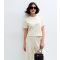 Women's Cream Bouclè Short Sleeve Top New Look