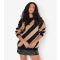 Women's Black Diagonal Stripe Jumper Apricot New Look