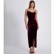Women's Burgundy Draped Velvet Midaxi Dress Quiz New Look