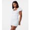 Women's Off White Puff Sleeve Mini Dress Pink Vanilla New Look