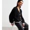 Women's Black Diamantè Bow Detail Fluffy Cardigan Sunshine Soul New Look