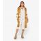 Women's Yellow Hooded Abstract Longline Cardigan Apricot New Look