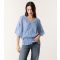 Women's Light Blue Sunflower Lace Blouse Blue Vanilla New Look