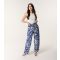 Women's Blue Abstract Print Wide Leg Trousers Blue Vanilla New Look