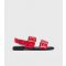 Women's Bright Red Faux Patent Leather Buckled Sandals London Rebel New Look