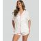 Women's White Palm Tree Print Shirt and Shorts Set Loungeable New Look