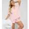 Women's Pink Striped Short Sleeve Pyjama Set Loungeable New Look