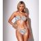 Women's White Striped Crinkled Ring Detail Bikini Briefs South Beach New Look