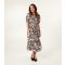 Women's Black Vanilla Black Leaf Print Button Midi Dress Blue Vanilla New Look