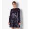 Women's Black Sequinned Long Sleeve Dress Apricot New Look
