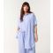 Women's Blue Striped Oversized Shirt Blue Vanilla New Look