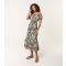 Women's Black Floral Print Off-The-Shoulder Midi Dress Blue Vanilla New Look