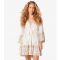 Women's Cream Paisley Embroidered Textured Mini Dress Apricot New Look