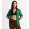 Women's Green Short Sleeve Crochet Cardigan Gini London New Look