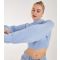 Women's Light Blue High Neck Knitted Cropped Jumper Pink Vanilla New Look
