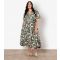Women's Curve Khaki Geometric Print Midi Dress Apricot New Look