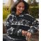 Women's Black Patterned Borg Quarter Zip Jacket South Beach New Look