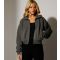 Women's Grey Fleece Back Faux Shearling Zip Front Crop Jacket South Beach New Look