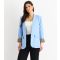 Women's Blue Contrast Trim Blazer Gini London New Look