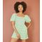 Women's Blue Gingham Print Shirred Playsuit Yumi New Look