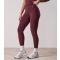 Women's Plush Burgundy Logo Waist Leggings Gym King New Look