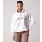 Women's Cream Compose Logo Appliqued Quarter Zip Sweatshirt Gym King New Look