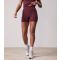Women's Plush Burgundy Logo Label Shorts Gym King New Look