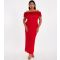 Women's Curve Red Floral Strapless Midaxi Dress Quiz New Look