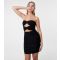 Women's Black Strapless Twist Detail Mini Dress Pink Vanilla New Look