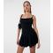 Women's Black Strappy Flip Skirt Mini Dress Pink Vanilla New Look