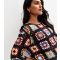 Women's Black Crochet Patchwork Pattern Jumper Sunshine Soul New Look
