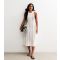 Women's White Crochet Tie Shoulder Midi Dress Sunshine Soul New Look