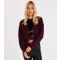 Women's Burgundy Ribbed Knit Hook Fastening Cardigan Quiz New Look